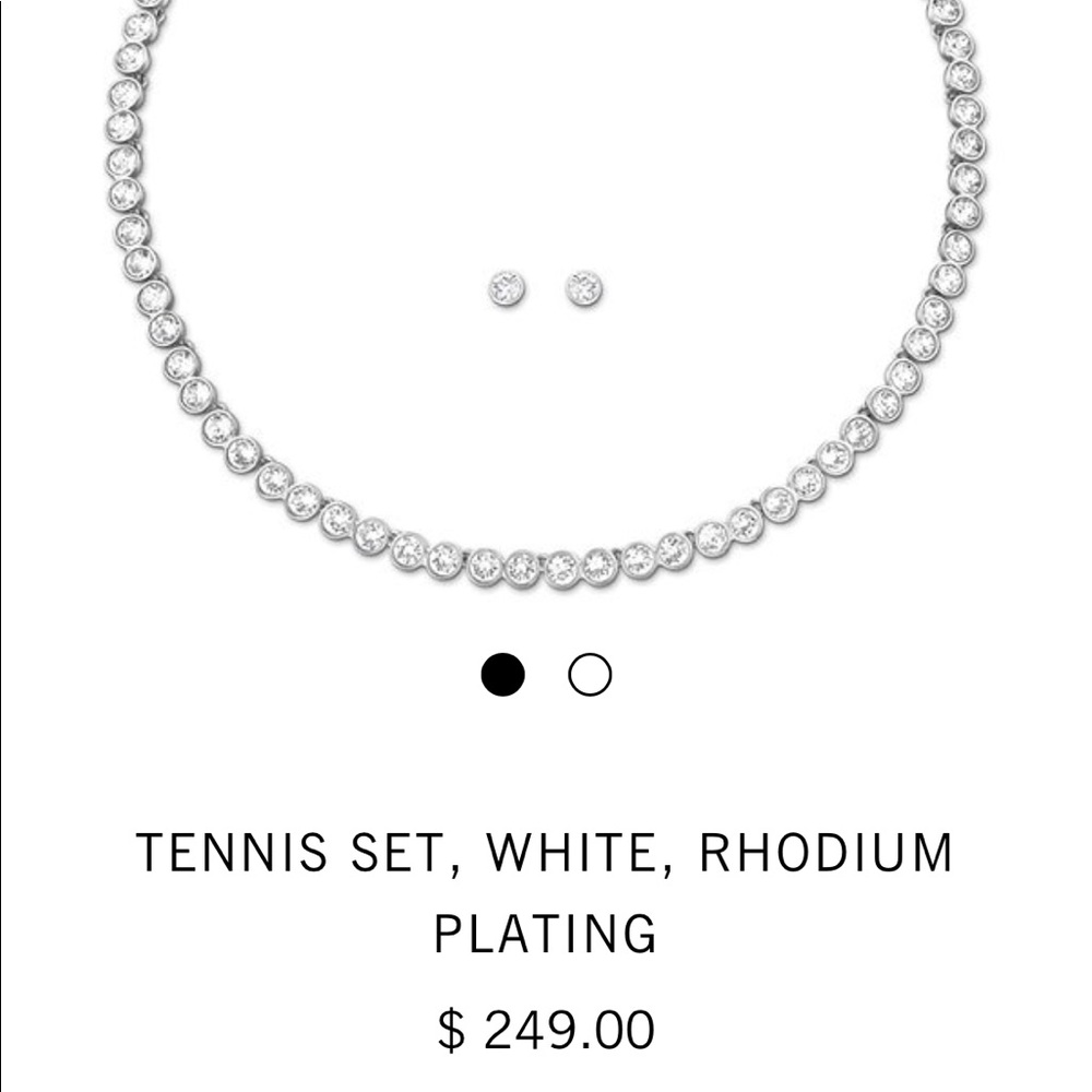 Rhodium plating sparkling necklace